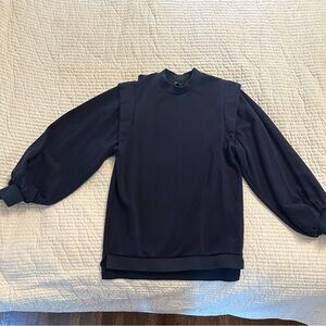 Ted Baker - Size 2 - Blue sweatshirt with billowy sleeves